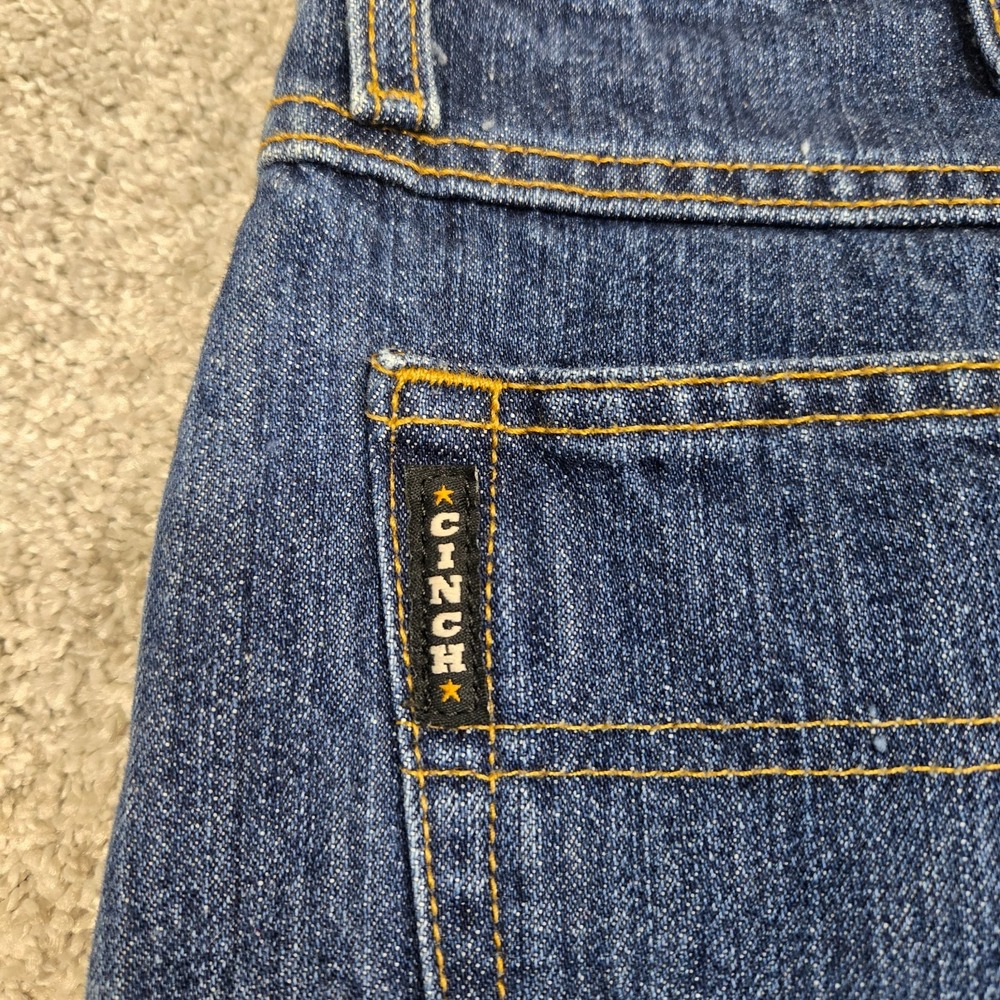 Cinch Blue jeans Men's 34x32 Black Label Loose Fit Tapered Leg dark wash western - Picture 4 of 9